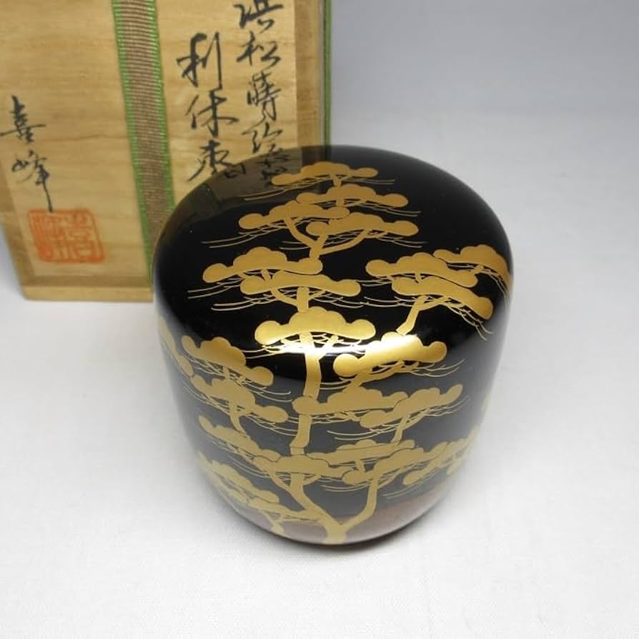 茶道具　荒井喜峰作　黒柿　楓に鳥蒔絵　色紙香合　共箱　V　8366 茶道具 荒井喜峰作 黒柿 楓に鳥蒔絵 色紙香合 共箱 V 8366